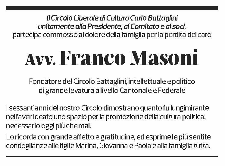 Annuncio funebre Franco Masoni