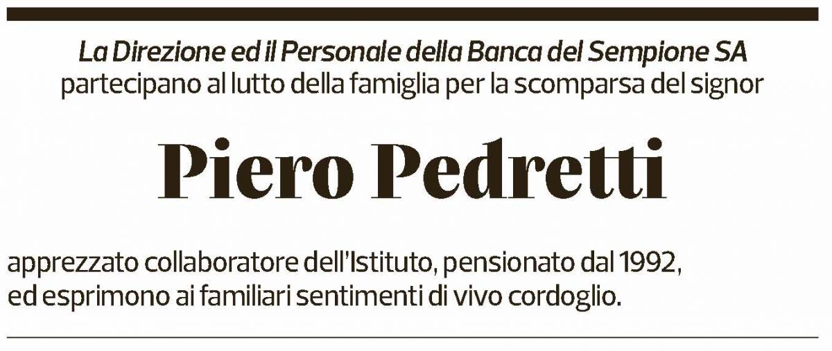 Annuncio funebre Piero Pedretti