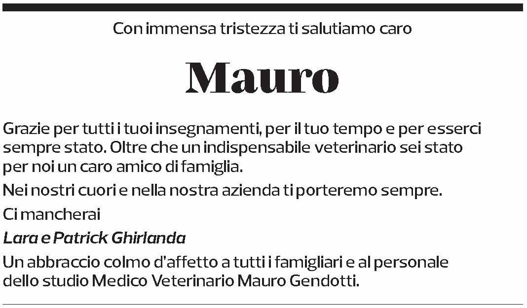 Annuncio funebre Mauro Gendotti
