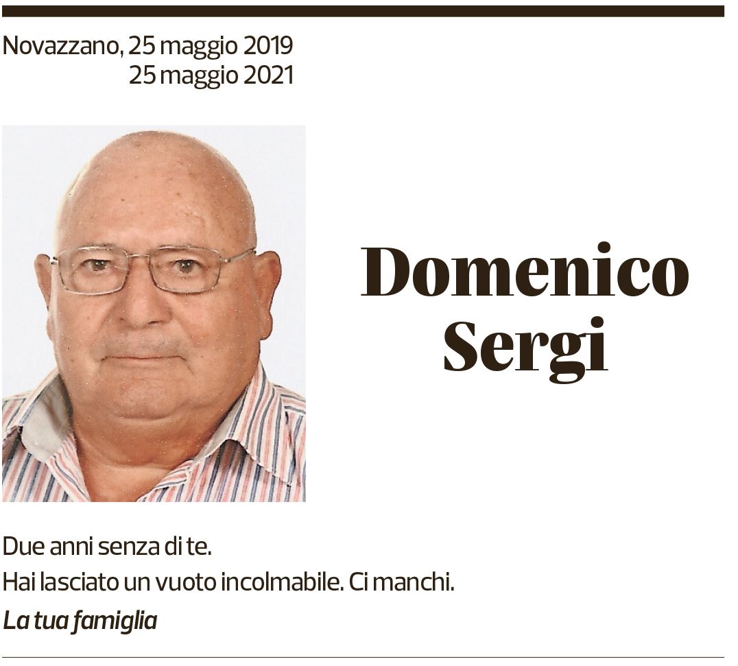 Annuncio funebre Domenico Sergi