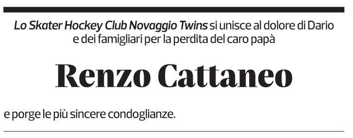 Annuncio funebre Renzo Cattaneo