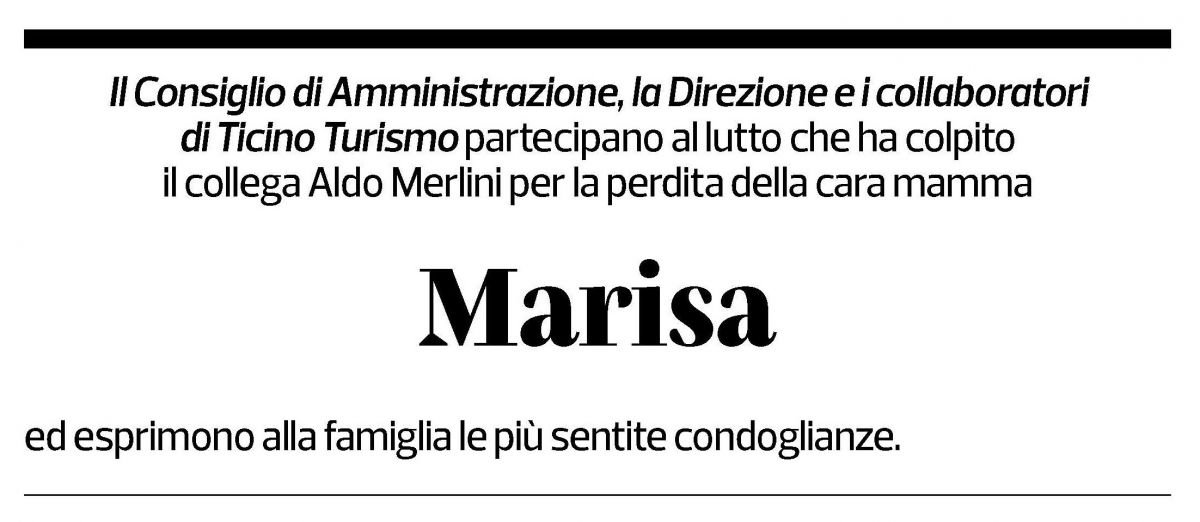 Annuncio funebre Marisa Merlini