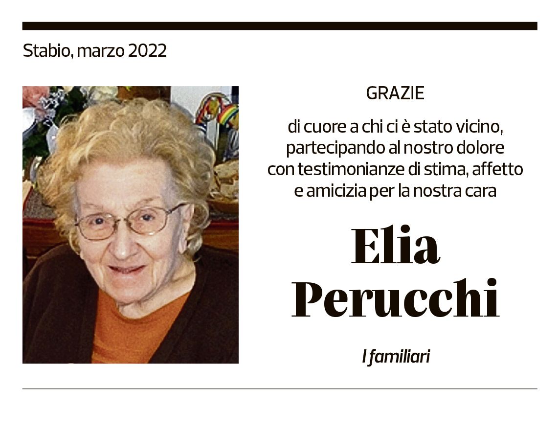 Annuncio funebre Elia Perucchi