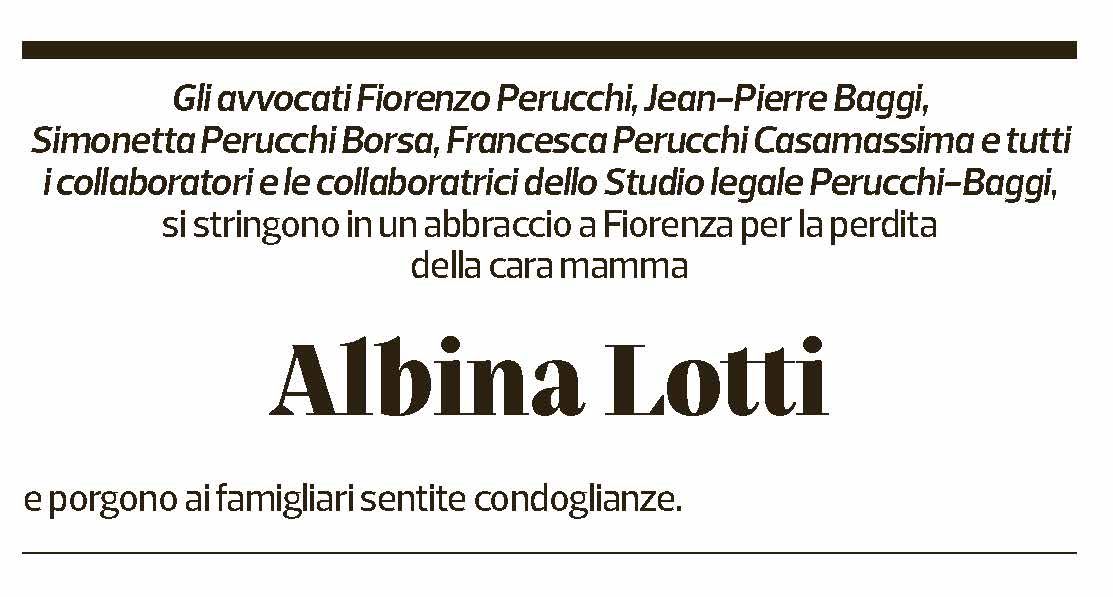 Annuncio funebre Albina Lotti