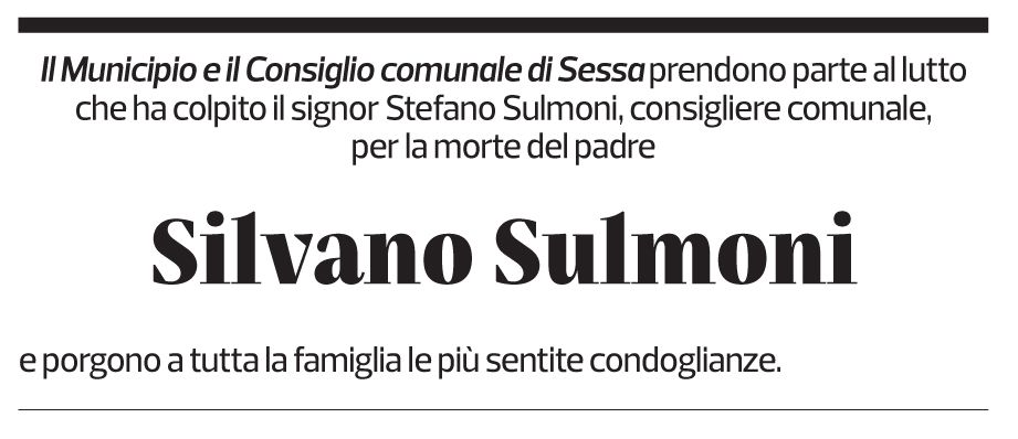 Annuncio funebre Silvano Sulmoni