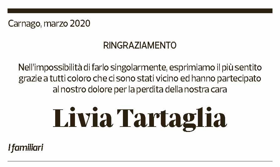 Annuncio funebre Livia Tartaglia