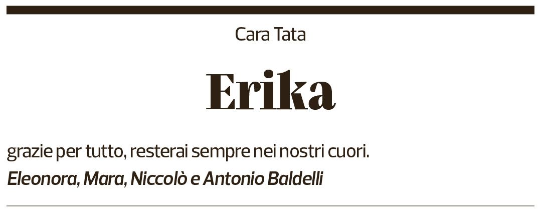 Annuncio funebre Erika Mantegazzi