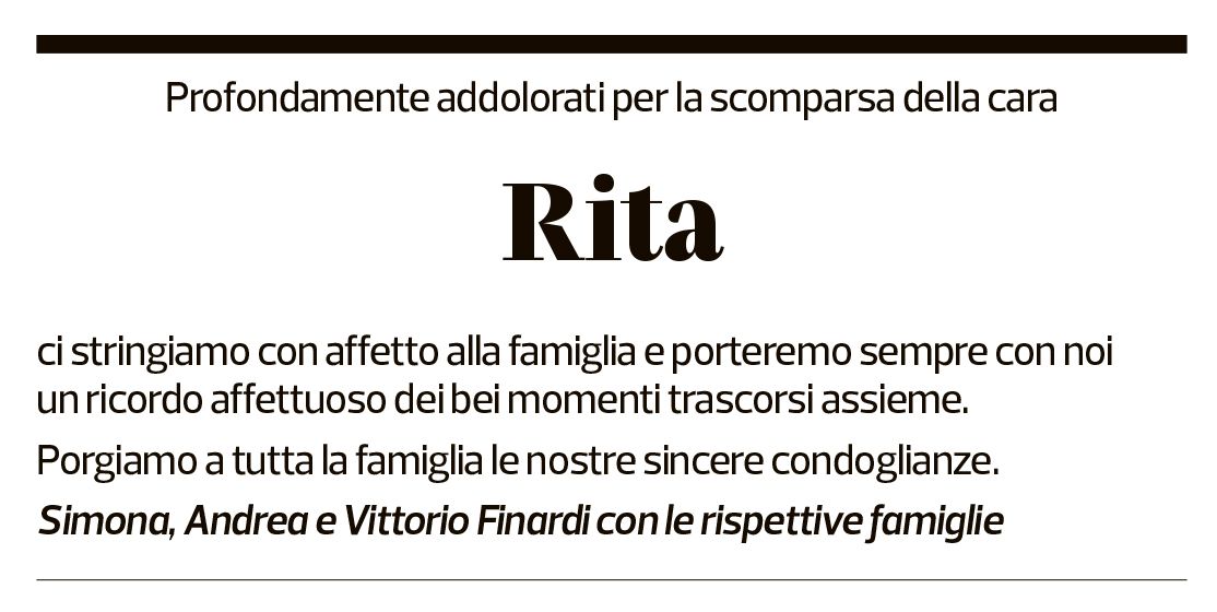 Annuncio funebre Rita Fontana