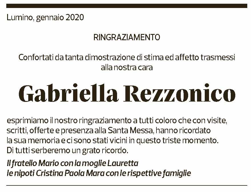 Annuncio funebre Gabriella Rezzonico