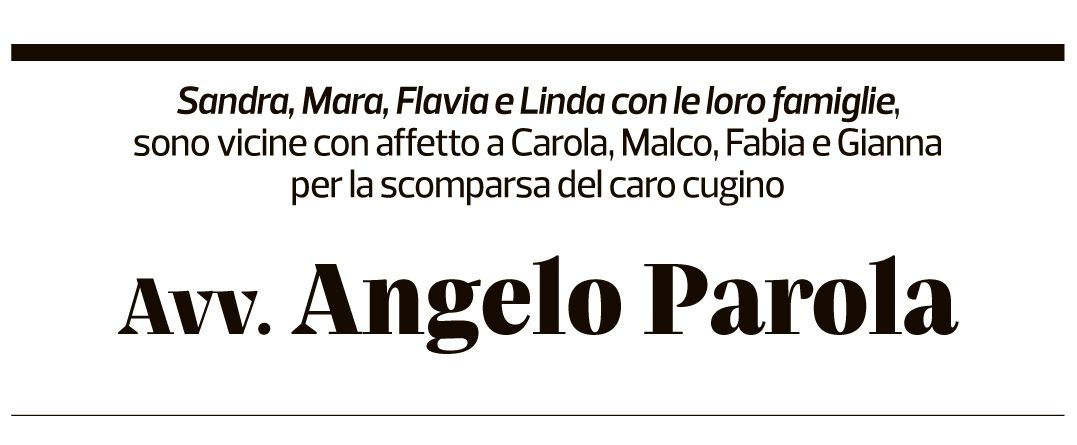 Annuncio funebre Angelo Parola