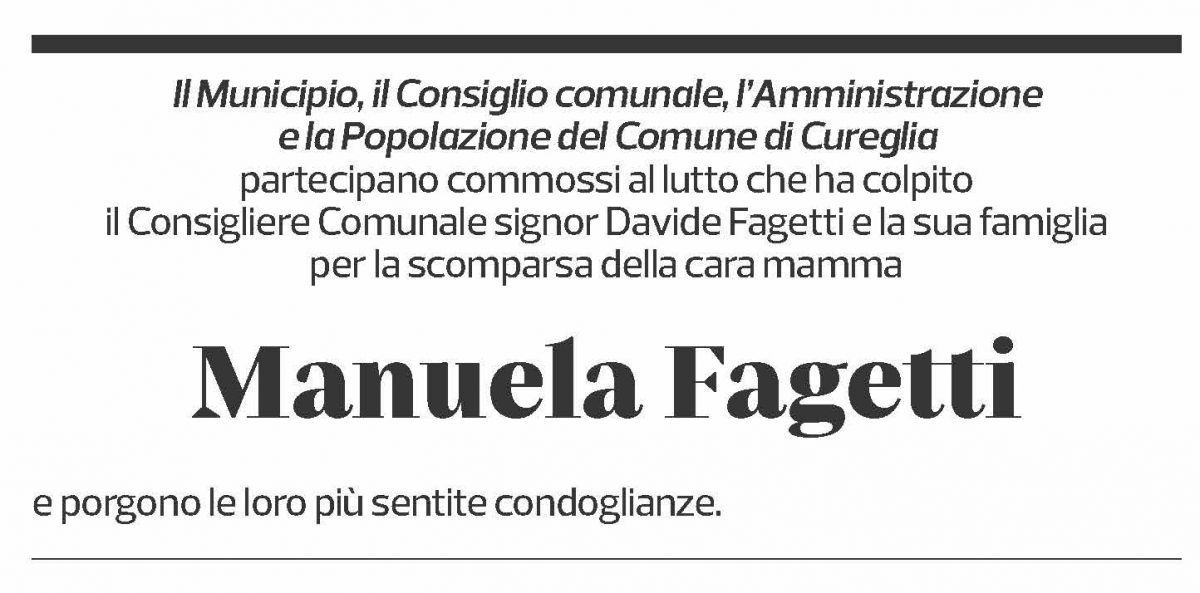 Annuncio funebre Manuela Fagetti
