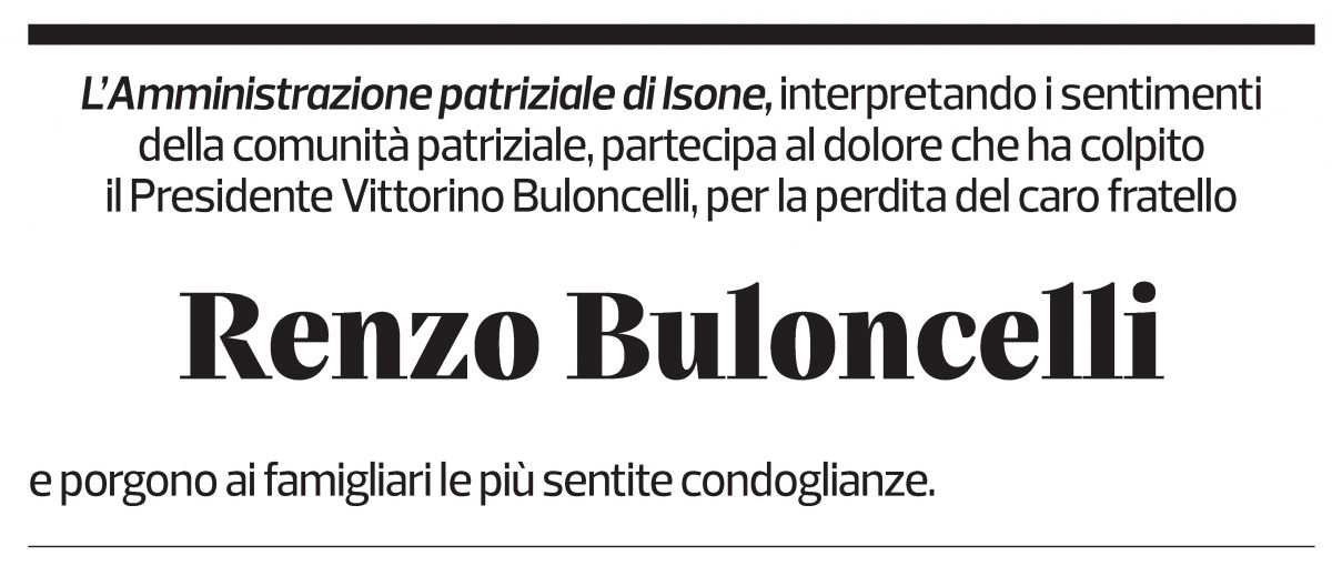 Annuncio funebre Renzo Buloncelli