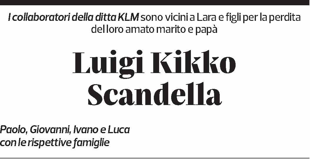 Annuncio funebre Luigi Scandella