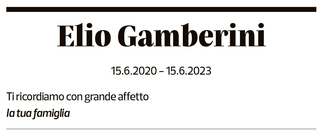 Annuncio funebre Elio Gamberini