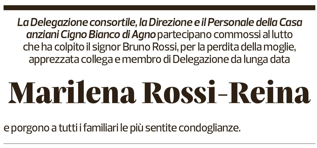 Annuncio funebre Marilena Rossi-reina