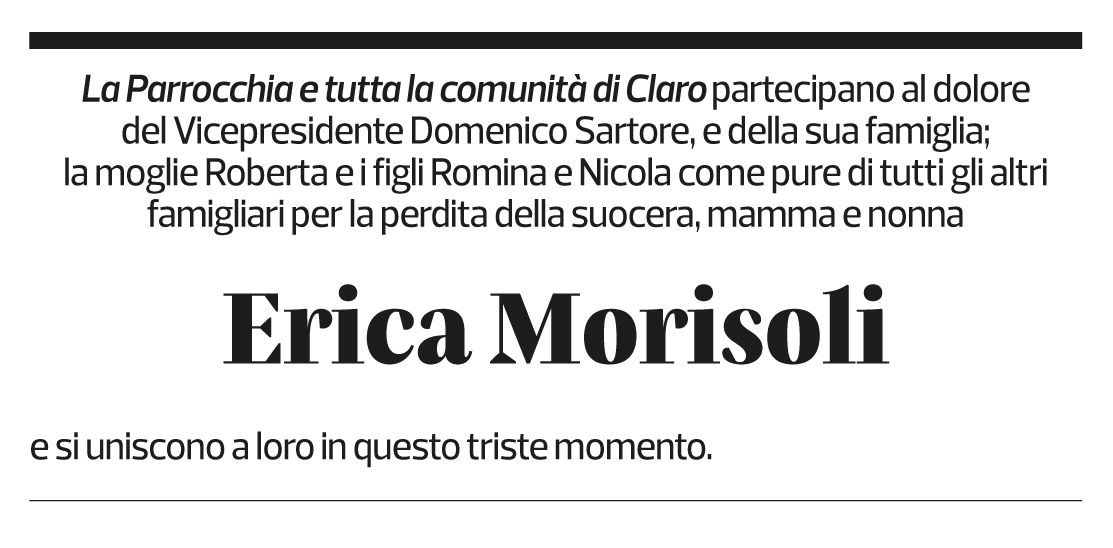 Annuncio funebre Erica Morisoli