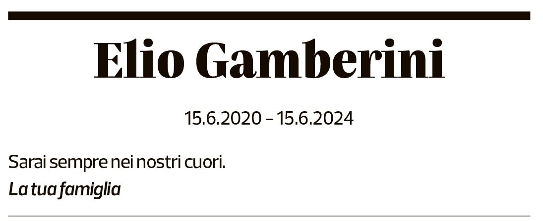 Annuncio funebre Elio Gamberini