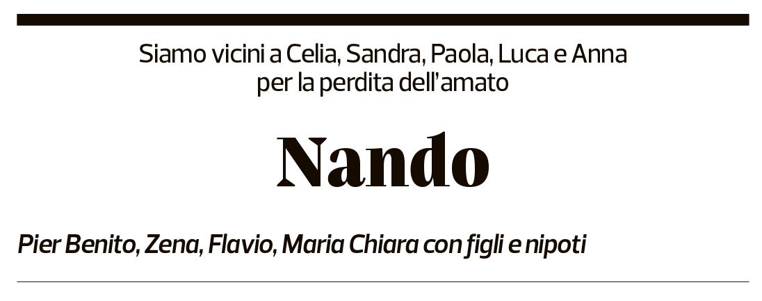 Annuncio funebre Nando Morini