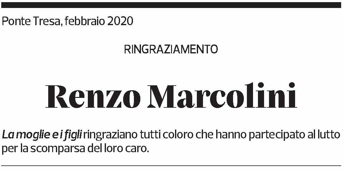 Annuncio funebre Renzo Marcolini
