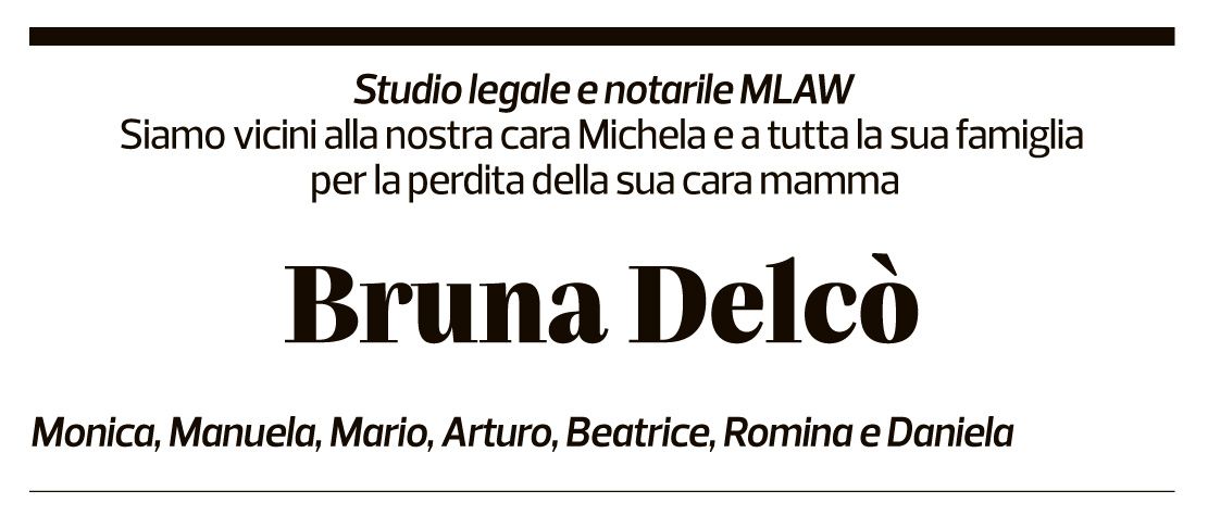 Annuncio funebre Bruna Delcò