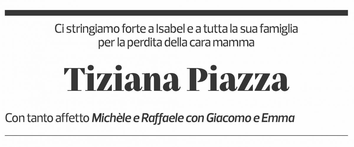 Annuncio funebre Tiziana Piazza