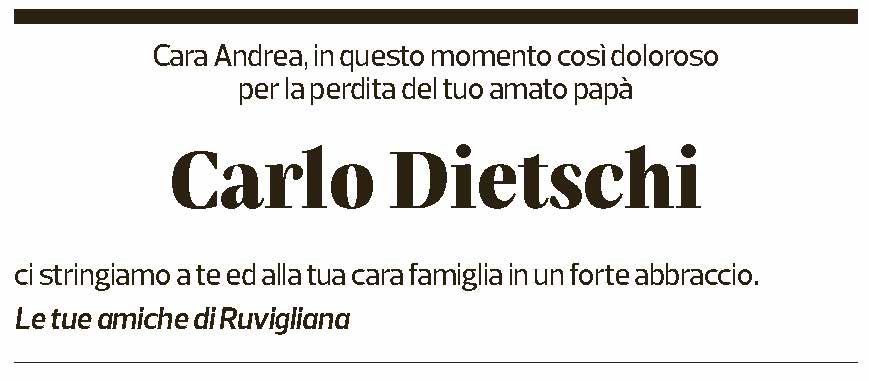 Annuncio funebre Carlo Dietschi