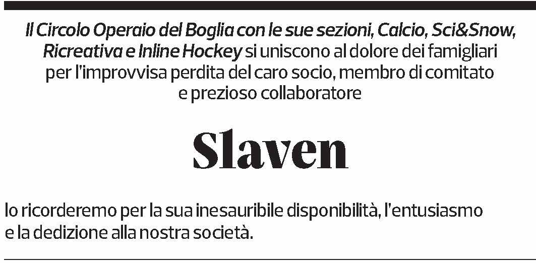 Annuncio funebre Slaven Pustaj