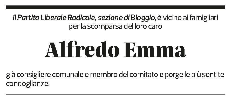 Annuncio funebre Alfredo Emma