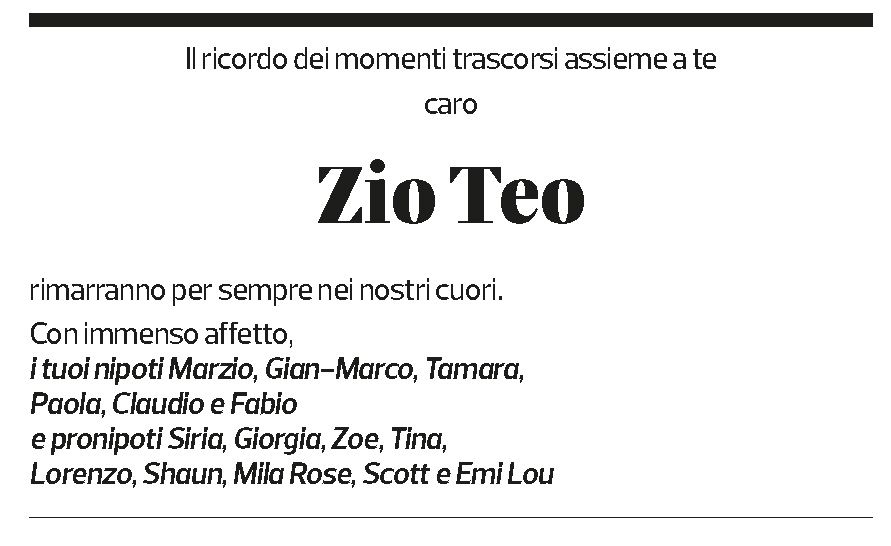 Annuncio funebre Teodoro Bacciarini
