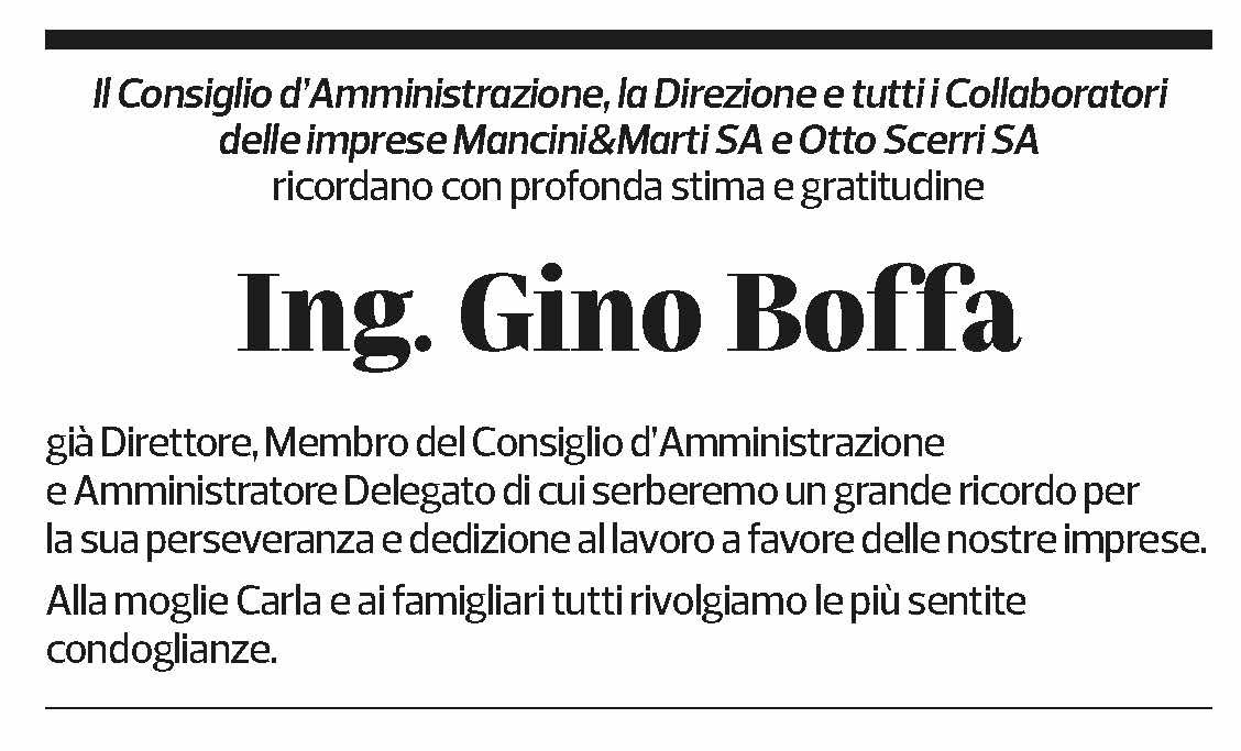 Annuncio funebre Gino Boffa