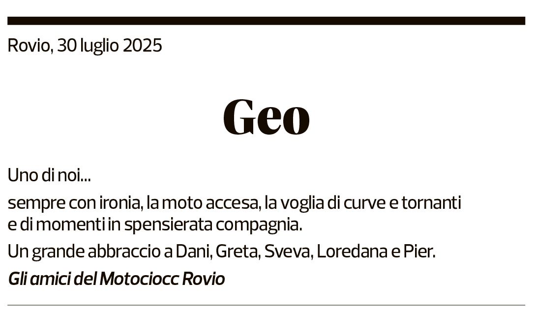 Annuncio funebre Geo Jeanmaire