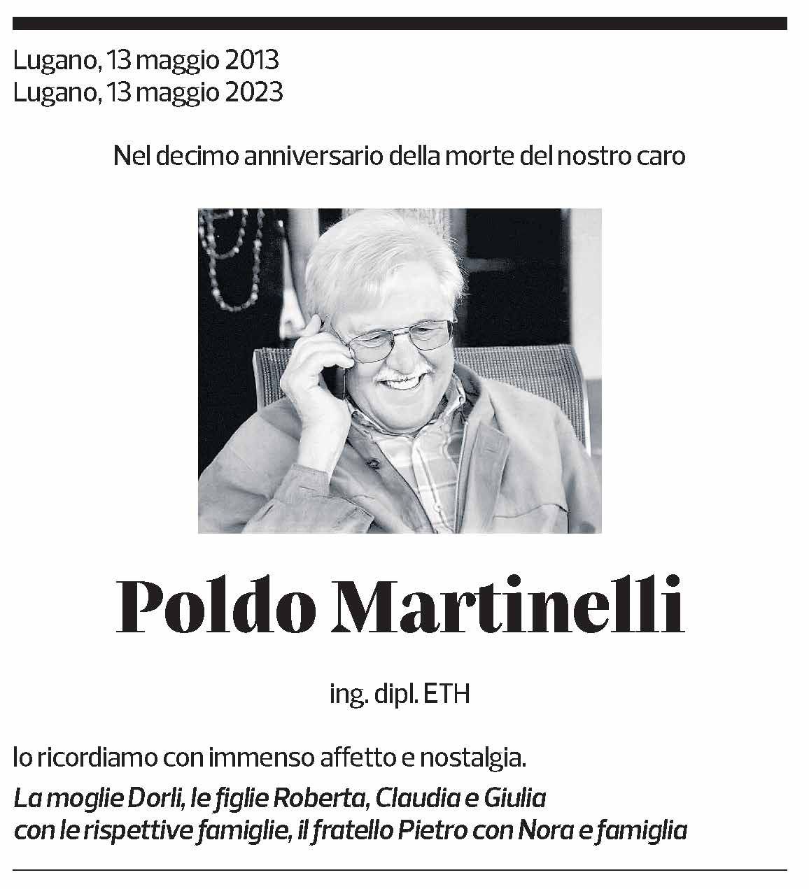 Annuncio funebre Poldo Martinelli