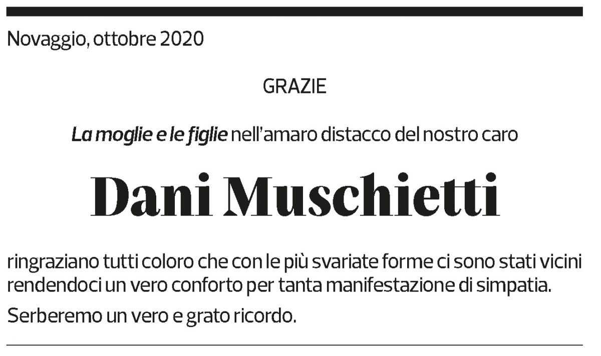 Annuncio funebre Dani Muschietti