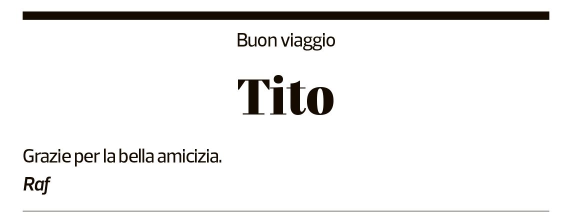 Annuncio funebre Tito Pescia