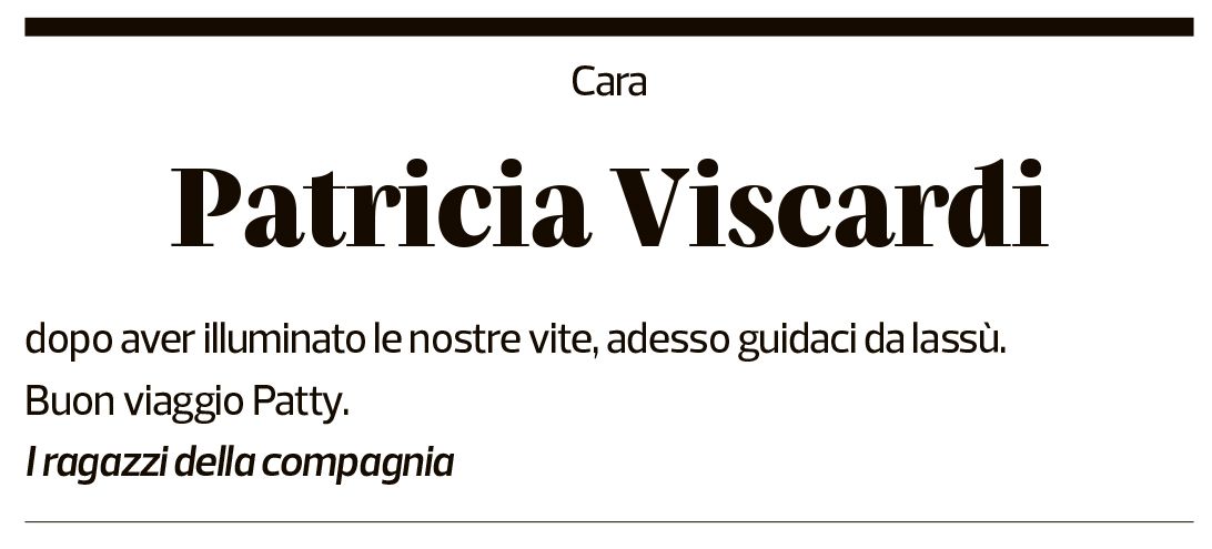 Annuncio funebre Patricia Viscardi