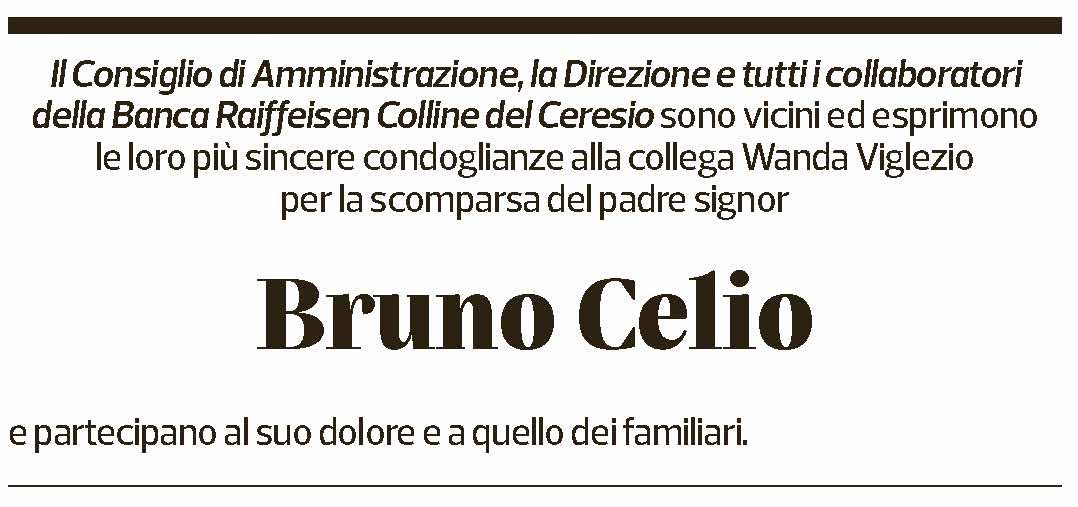 Annuncio funebre Bruno Celio