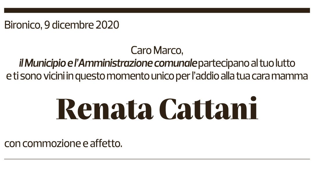 Annuncio funebre Renata Cattani