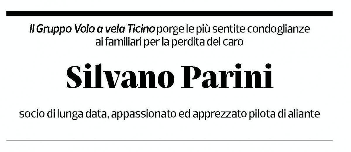Annuncio funebre Silvano Parini