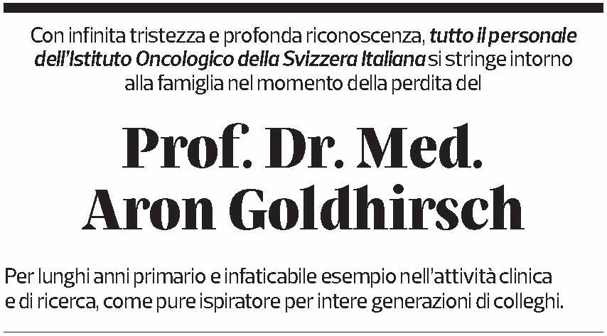 Annuncio funebre Aron Goldhirsch