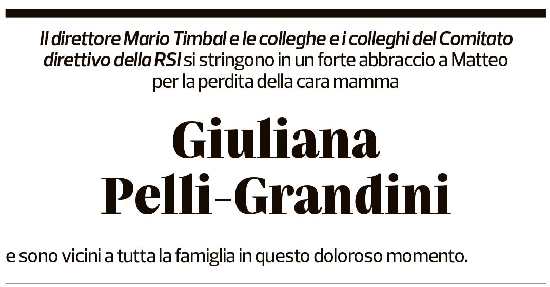 Annuncio funebre Giuliana Pelli-grandini