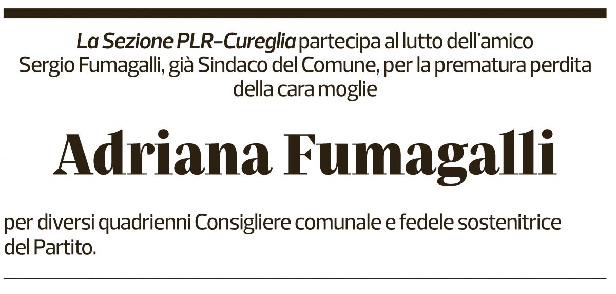 Annuncio funebre Adriana Fumagalli