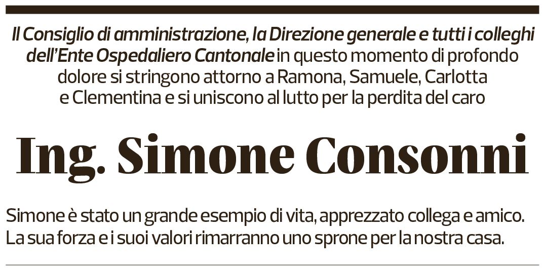 Annuncio funebre Simone Consonni