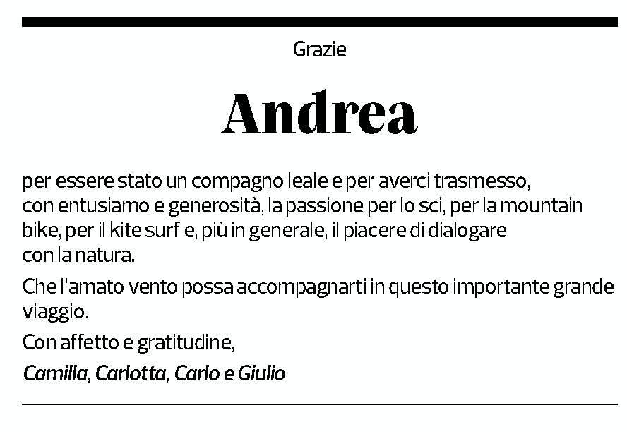Annuncio funebre Andrea Zanni