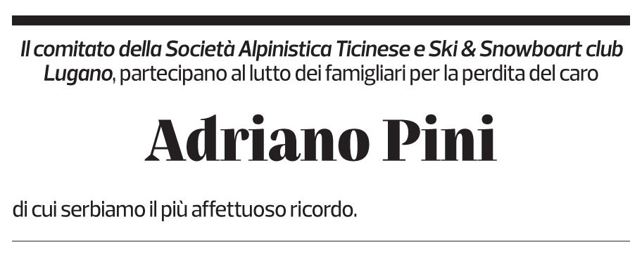 Annuncio funebre Adriano Pini