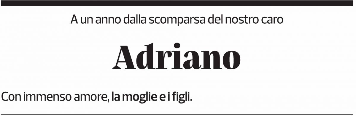 Annuncio funebre Adriano 