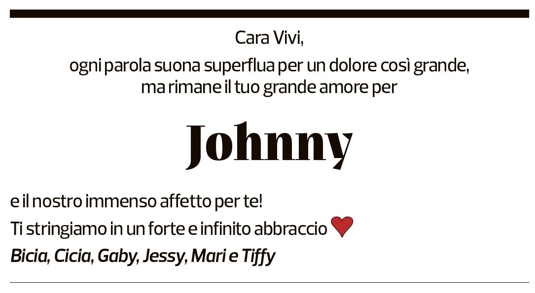 Annuncio funebre Johnny Galli