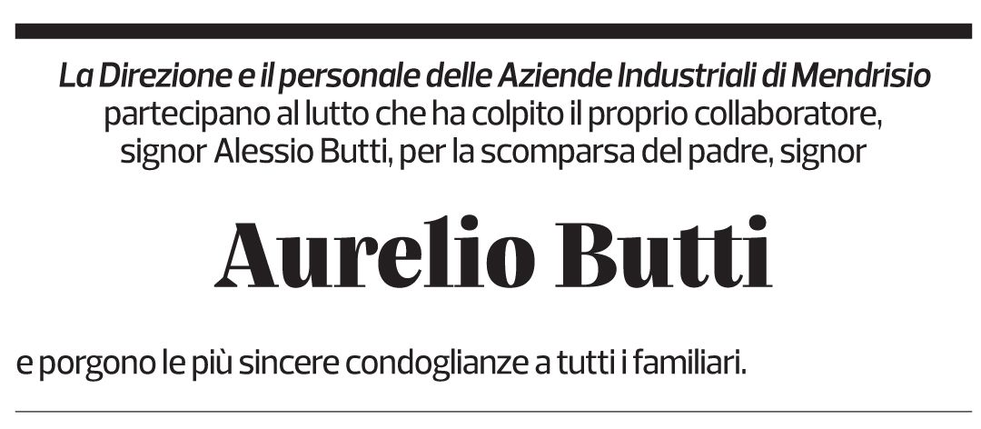 Annuncio funebre Aurelio Butti