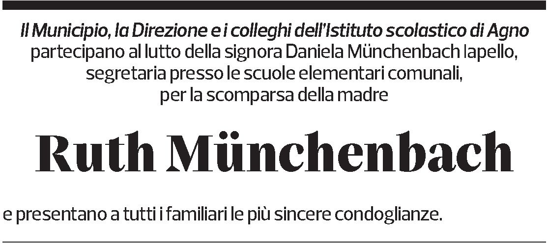Annuncio funebre Ruth Münchenbach