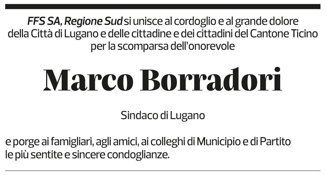 Annuncio funebre Marco Borradori