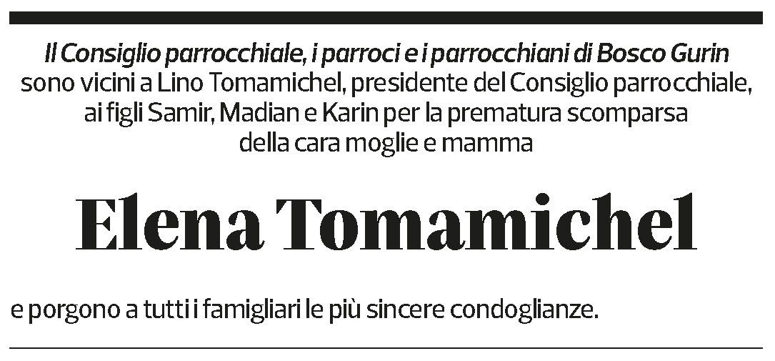 Annuncio funebre Elena Tomamichel-lanzi